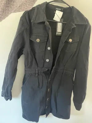 Nasty Gal Black Denim Mini Dress thumbnail 1
