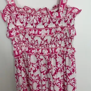 Saylor Denise Tiered Pink Floral Maxi Womens Dress Small thumbnail 11