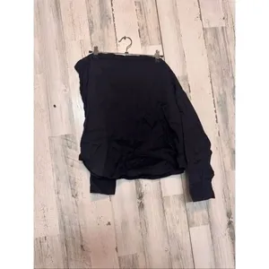 Express Black Off Shoulder Blouse Size Large Button Front Long Sleeve Top thumbnail 2