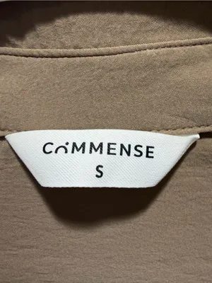 Commense oversized button down blouse small tan fall capsule minimalist Flawed thumbnail 5