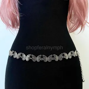 Silver Y2K Butterfly Fairycore Waist Chain Belt, Fits 13 to 35 Inches, X7GA1370 thumbnail 5