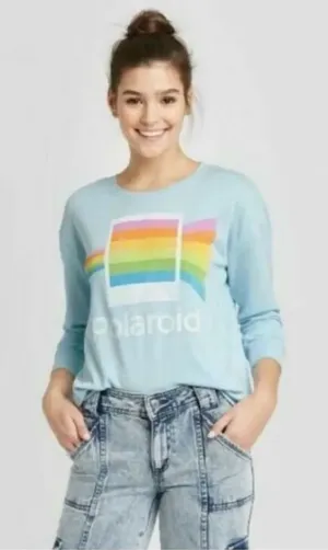 ✨Polaroid Blue Retro Light Crewneck Sz XL Blue Sweatshirt✨ thumbnail 1