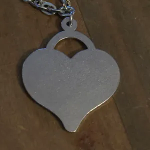 Silver tone enamel padlock heart pendant necklace thumbnail 4