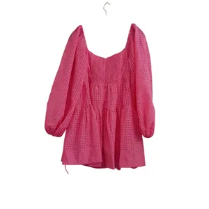 Petal + Pup Pink Check Wrap Mini Dress Smocked‎ Feminine Bachelorette Party thumbnail 7