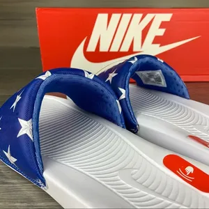 Red White Blue Patriotic USA Nike Star Print Slides,Mens 7, Womens 8.5 thumbnail 4