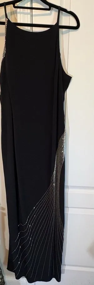 Source Unknown Vintage Stenay Black Beaded Evening Gown – Y2K Formal Dress Size 14 thumbnail 1