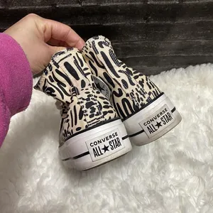 Converse Jungle Art Platform High Top Shoes Neutral Animal Print Y2k Streetcore thumbnail 4