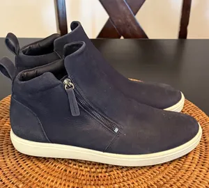 ECCO Soft 7 Tred‎ Zip Navy Blue Leather High Top Sneaker Boots Womens 42 thumbnail 1