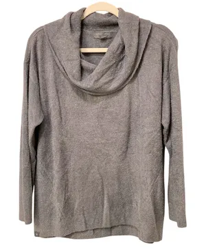 Barefoot Dreams CozyChic Lite Knit Cowl Neck Long Sleeve Top Size Large thumbnail 1