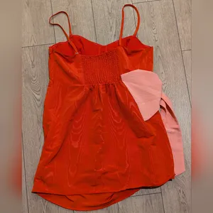 Future Collective Bow Dress PLUS XXL 2X Strapless Sweetheart Red Pink Orange thumbnail 7