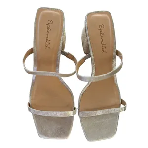 Splendid Aged Metallic Silver Strappy Chunky Rope Heel Sandals thumbnail 2