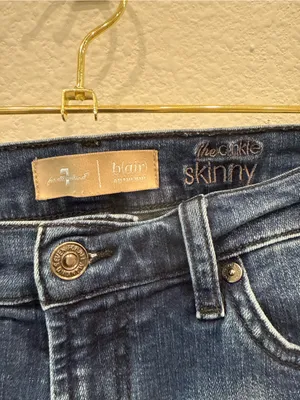 7 For All Mankind b(air) Authentic Ankle Skinny Jeans Size 28 Raw Hem thumbnail 3