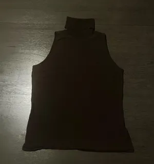 Dark brown sleeveless turtleneck thumbnail 1