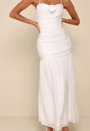 Lulu's White Strapless Maxi Dress thumbnail 1