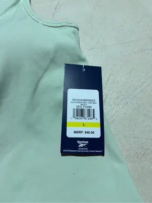 Reebok NWT mastermind bra tank top medium impact sea foam large MSRP$40 thumbnail 8