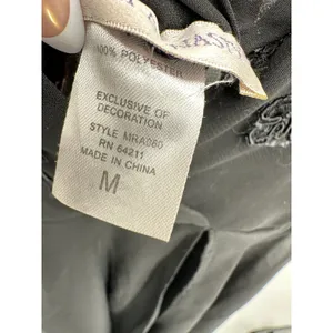 California Dynasty Vintage Black Sheer Embroidered Sequin Slip‎ Nightie Medium thumbnail 7