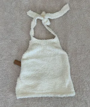 NWT Skims cozy knit halter top in bone size L/XL thumbnail 1