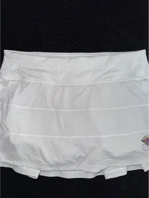 Lululemon Pace Rival Skirt II Regular Wildcats Logo Stretch White Size 6 thumbnail 2