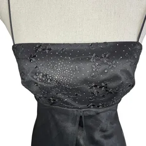 Fiesta black Y2K whimsigoth beaded gown dress size small vintage witchy thumbnail 2