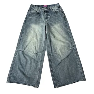 Y2K Edikted Skater‎ Girl Washed Denim Low Rise Leg Baggy Jeans Size Small thumbnail 1
