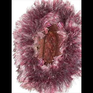 Tweed Wool Bucket Bag‎ Medium Handbag Red Fringe thumbnail 3