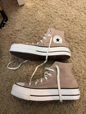 Tan converse chuck Taylor platform sneaker  thumbnail 3