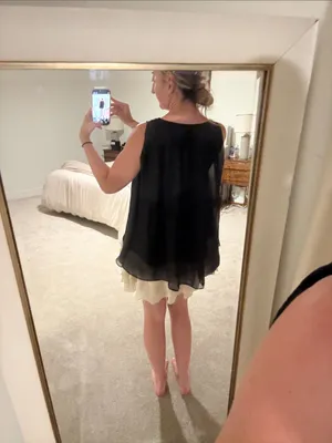 Gabriella Rocha Black ruffle Dress with white underlay mini thumbnail 5