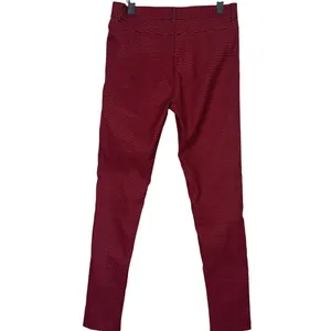 ZARA High Rise Stretch Gingham Flat Front Skinny Pants Button ZipUp L Red Black thumbnail 13