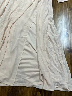 Lulus Wondrous Water Lilies Blush Pink Chiffon Long Sleeve Maxi Dress Size Large thumbnail 6