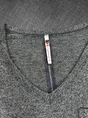 Poof Charcoal Heather V Neck Pocket T Shirt Size Medium thumbnail 4