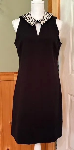 White House black market black dress with detachable accent size 8 thumbnail 1