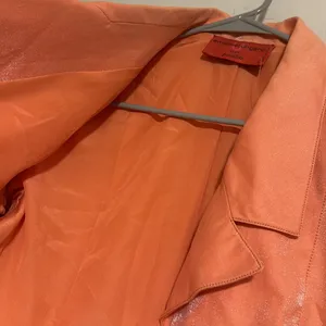 Emanuel Ungaro Parallele made in Italy shimmer Orange satin vintage Blazer 8 thumbnail 9