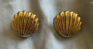Gold Shell Earrings thumbnail 1