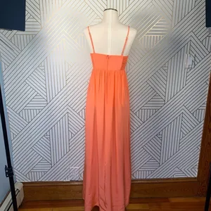 Amanda Uprichard Maxi Dress Sleeveless Embroidered Floral Silk Orange Size‎ XS thumbnail 9