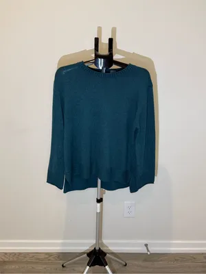 Ella Moss Teal Green Crewneck High-Low Sweater Size Large thumbnail 2