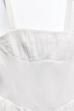 ZARA dress mini white cotton skirt voluminous corset boho summer vacation thumbnail 12