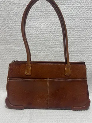 me too Cognac Brown Leather Shoulder Bag with Double Straps thumbnail 1