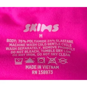 SKIMS Fits Everybody Bodysuit Neon Orchid‎ Pink High Neck Womens M NWT thumbnail 3