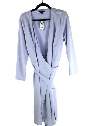 Alfani Womens Wrap Dress Long Sleeve V Neck Purple 1X thumbnail 2