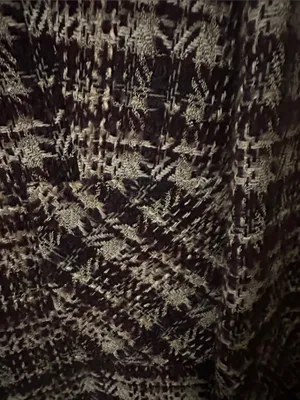 Textured Plaid Tweed Blazer Jacket in Black and Cream thumbnail 4