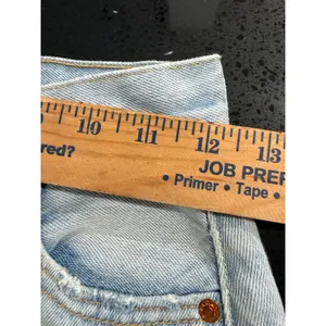 Levis Premium Womens Light Wash Denim Mini Skirt High Rise Raw Hem‎ Size 24 thumbnail 7