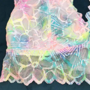 Women’s VS Pink Lined Lace Pastel Floral Print Halter Bralette thumbnail 2