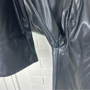 SHEIN Black Faux Leather Straight Leg Pants Size XS thumbnail 5