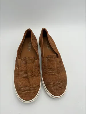 RLL Lauren Ralph Lauren Janis Woman’s 8 Brown Woven Slip-On Shoes thumbnail 4