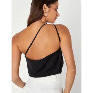 Lulus Stylin' Babe Black One-shoulder Cowl Back Bodysuit Women's Size S thumbnail 9