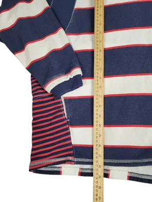 Free People Work It Out Printed Rugby Striped Pullover Sweatshirt Sz S thumbnail 6