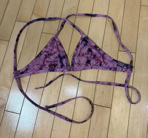 JOLYN Triangle Top Bikini Swimsuit Swim Purple Tie Dye Batik Print Size XS thumbnail 1