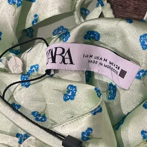 Final price NWOT Zara Green Floral Dress thumbnail 5