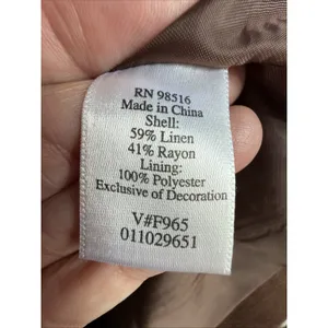Coldwater Creek Jacket Womens Medium Brown Linen Bld Lined Hook Closure western thumbnail 12