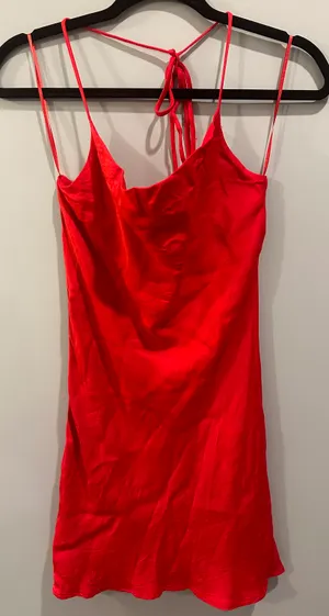 ZARA Strappy Cowl Neck Satin Dress thumbnail 1